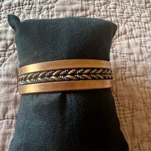 Copper Tone Braided Cuff Bracelet